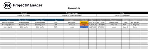 Gap Analysis Excel Template