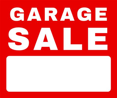 Garage Sale Sign Template