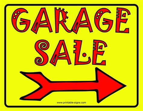 Garage Sale Signs Free Printables