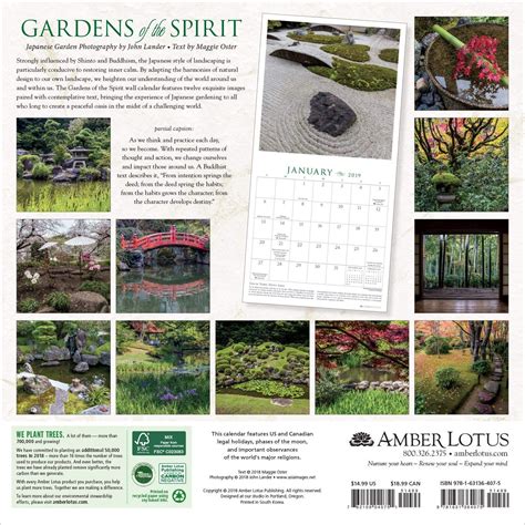 Gardens of the Spirit 2018 Wall Calendar Japanese Garden Photography Reader