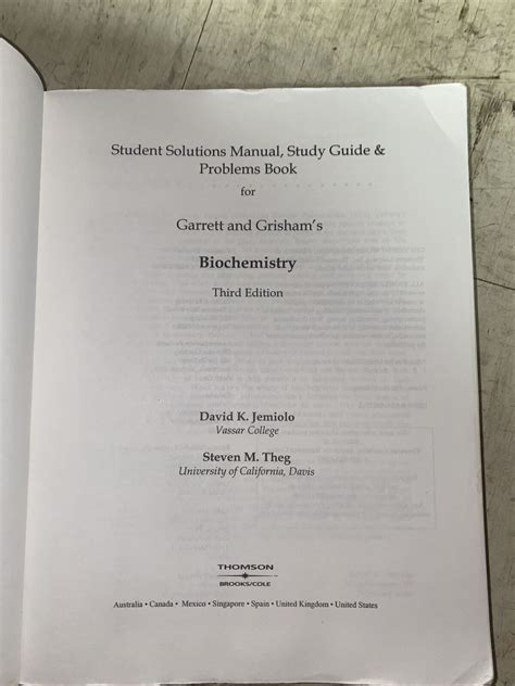 Garrett Grisham Biochemistry Solutions Manual Doc