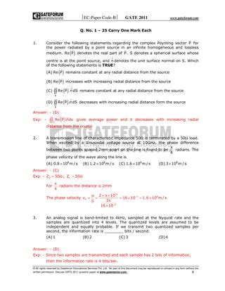 Gate Exam Question Papers With Answers 2011 For Ece Kindle Editon