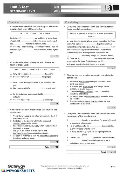 Gateway B1 Students Bool Answers Unit 8 Doc