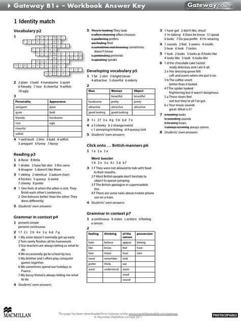 Gateway B1 Workbook Answers P93 Reader