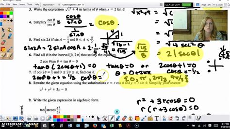 Gateway Test 3a Trigonometry Answers PDF