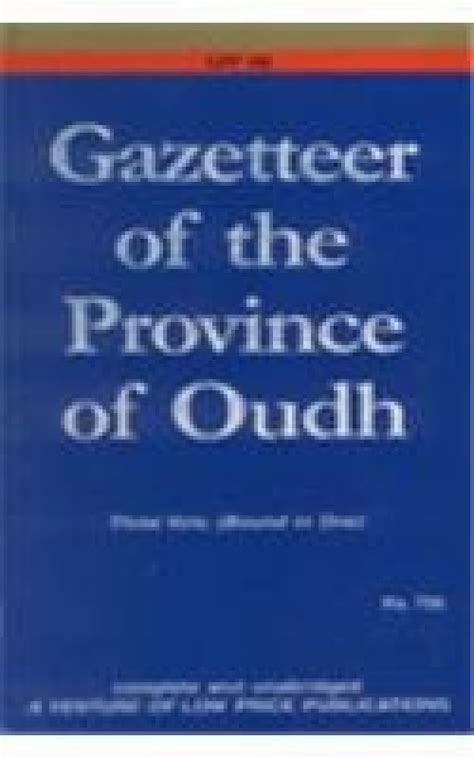 Gazetteer of the Province of Oudh 3 Vols. in 1 Epub