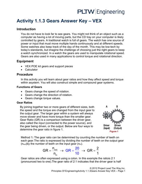 Gears And Speed Answer Key Doc