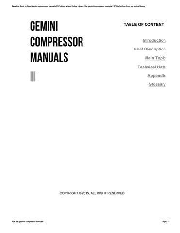 Gemini Compressor Manuals Ebook Reader
