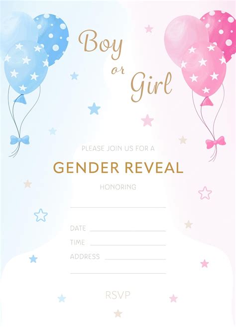 Gender Reveal Blank Template