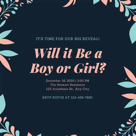Gender Reveal Invitation Templates Free