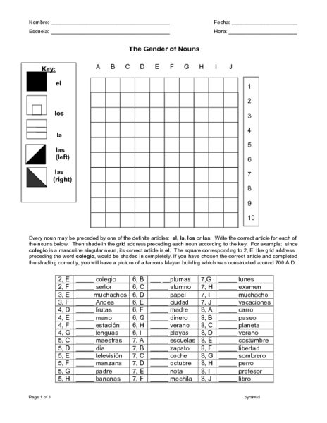 Gender of nouns pyramid answer key Ebook Reader