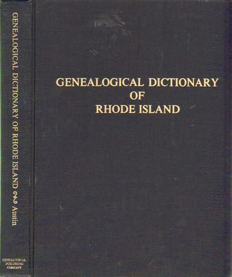 Genealogical Dictionary of Rhode Island Comprising Three Generations of Epub