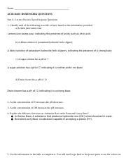 General Acid And Base Homework Answers Doc