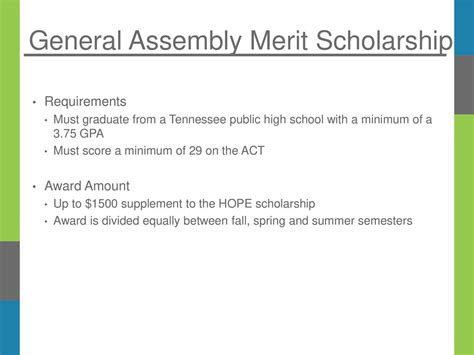 General Assembly Access Scholarship: