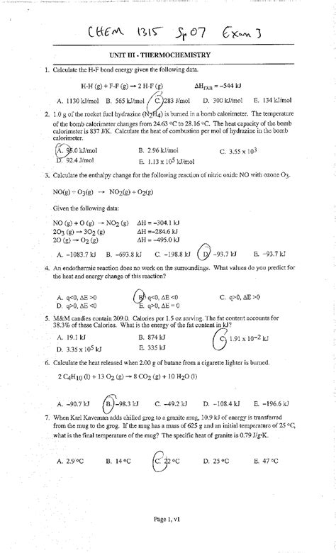 General Chemistry Exam Questions And Answers Doc