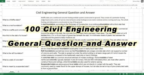 General Civil Engineering Questions Answers Doc