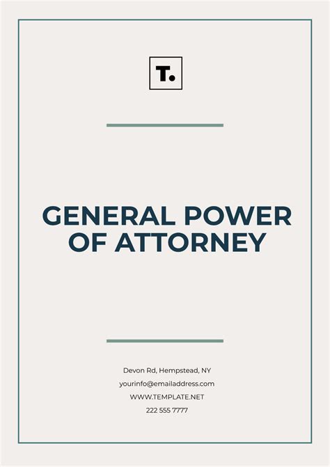 General Power Of Attorney Template
