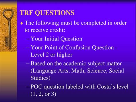 General TRF Questions