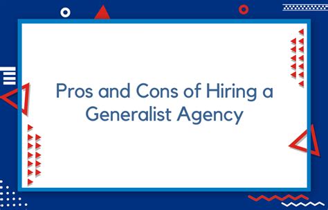 Generalist agencies: