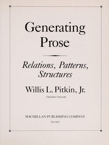 Generating Prose Relations Kindle Editon