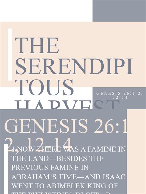 Genesis: A Serendipitous Birth