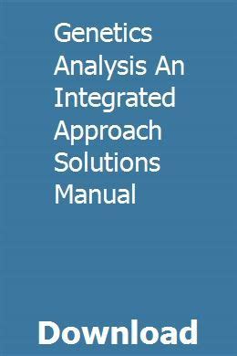 Genetic Analysis An Integrated Approach Solutions Manual 2 PDF