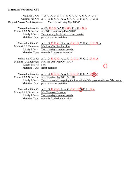 Genetic Code Worksheet Answer Key Epub