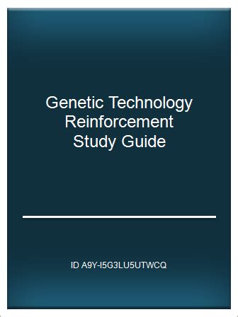 Genetic Technology Reinforcement And Study Guide Answers Epub