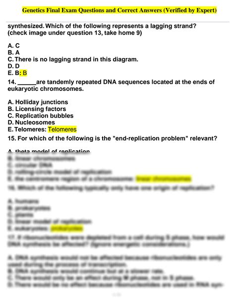 Genetics Final Exam Questions And Answers Doc