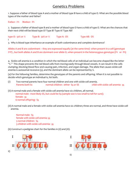 Genetics Problems Worksheet Answers Kindle Editon