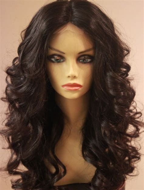 Gentle Lace Front Wavy Long African American Wigs