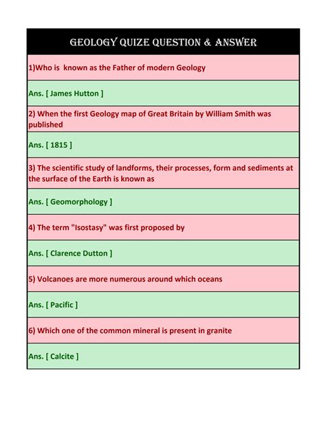 Geology Questions Answers Epub