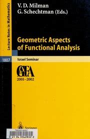 Geometric Aspects of Functional Analysis Israel Seminar 2002-2003 1st Edition Kindle Editon