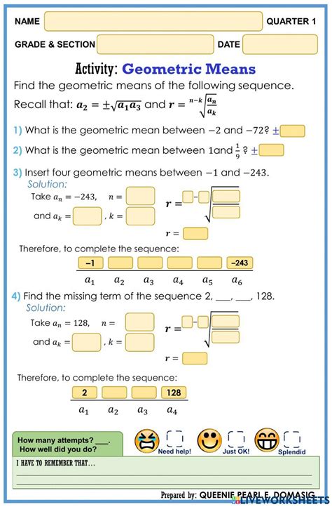 Geometric Mean Worksheet Answers Epub