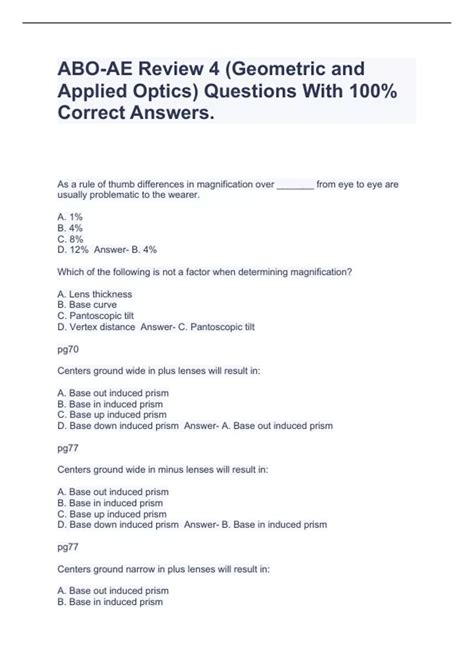 Geometric Optics Questions And Answers Epub