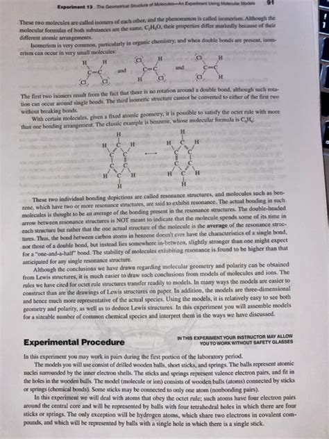 Geometrical Structure Of Molecules Lab Answers Doc