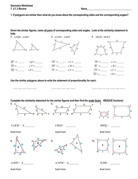 Geometry 9 2 Practice Similar Polygons Answers Reader