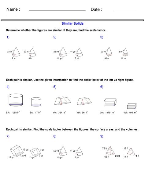 Geometry And Answers Similar Solids Reader