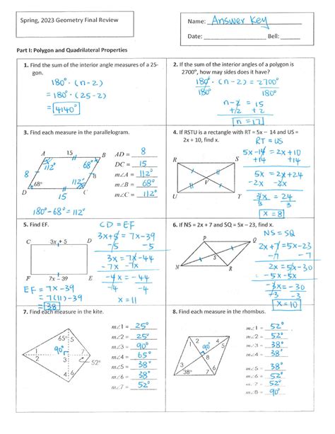 Geometry August 2013 Answers Key Doc