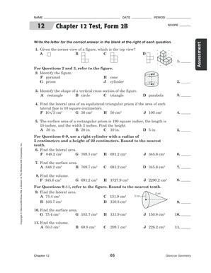 Geometry Chapter 12 Test Answer Doc