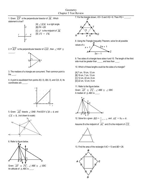 Geometry Chapter 5 Review Answers PDF