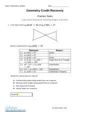 Geometry Credit Recovery Answers Doc