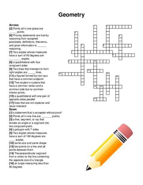 Geometry Crossword Puzzle Answer Key PDF