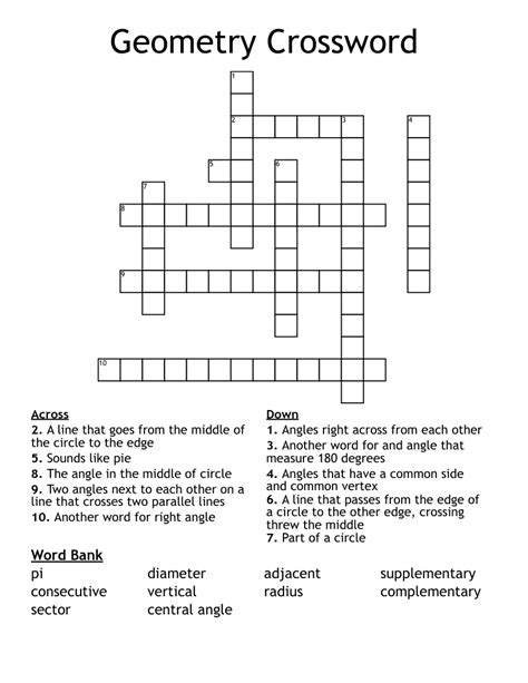 Geometry Crosswords Answered Reader