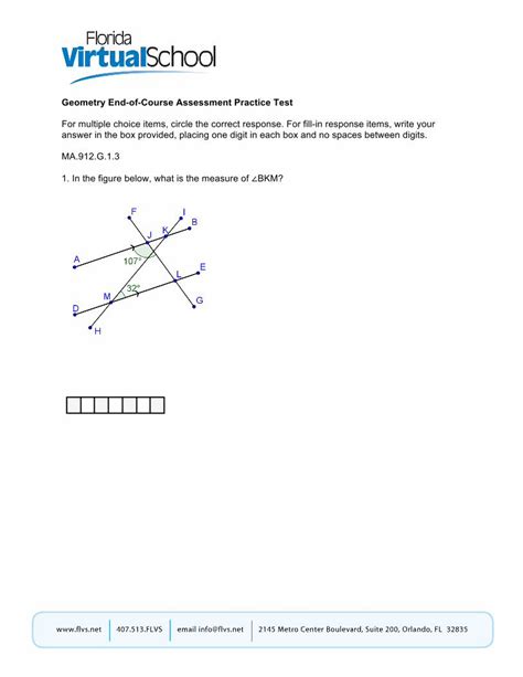 Geometry End Of Course Assessment Practice Test Answers PDF