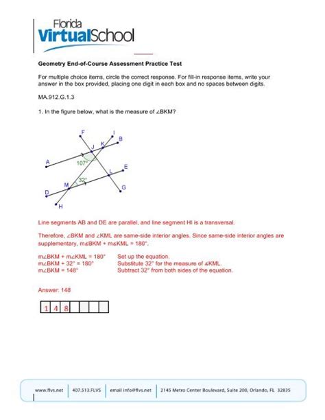 Geometry End Of Course Exam Practice Test Answers Kindle Editon