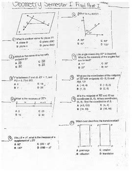 Geometry Final Exam Semester 1 Answers Reader