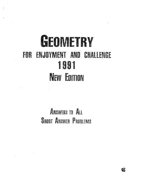 Geometry For Challenge And Enjoyment Answer Key Reader