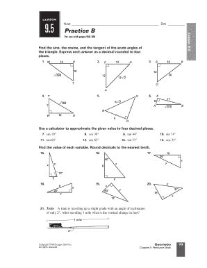 Geometry Lesson 5 Practice B Answers PDF