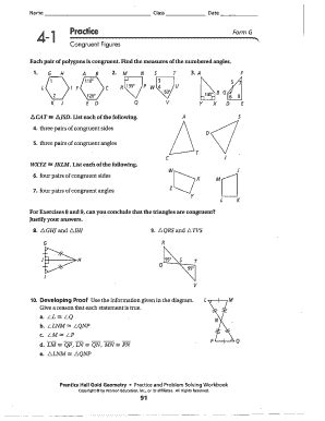 Geometry Pearson Worksheet Answer Key PDF